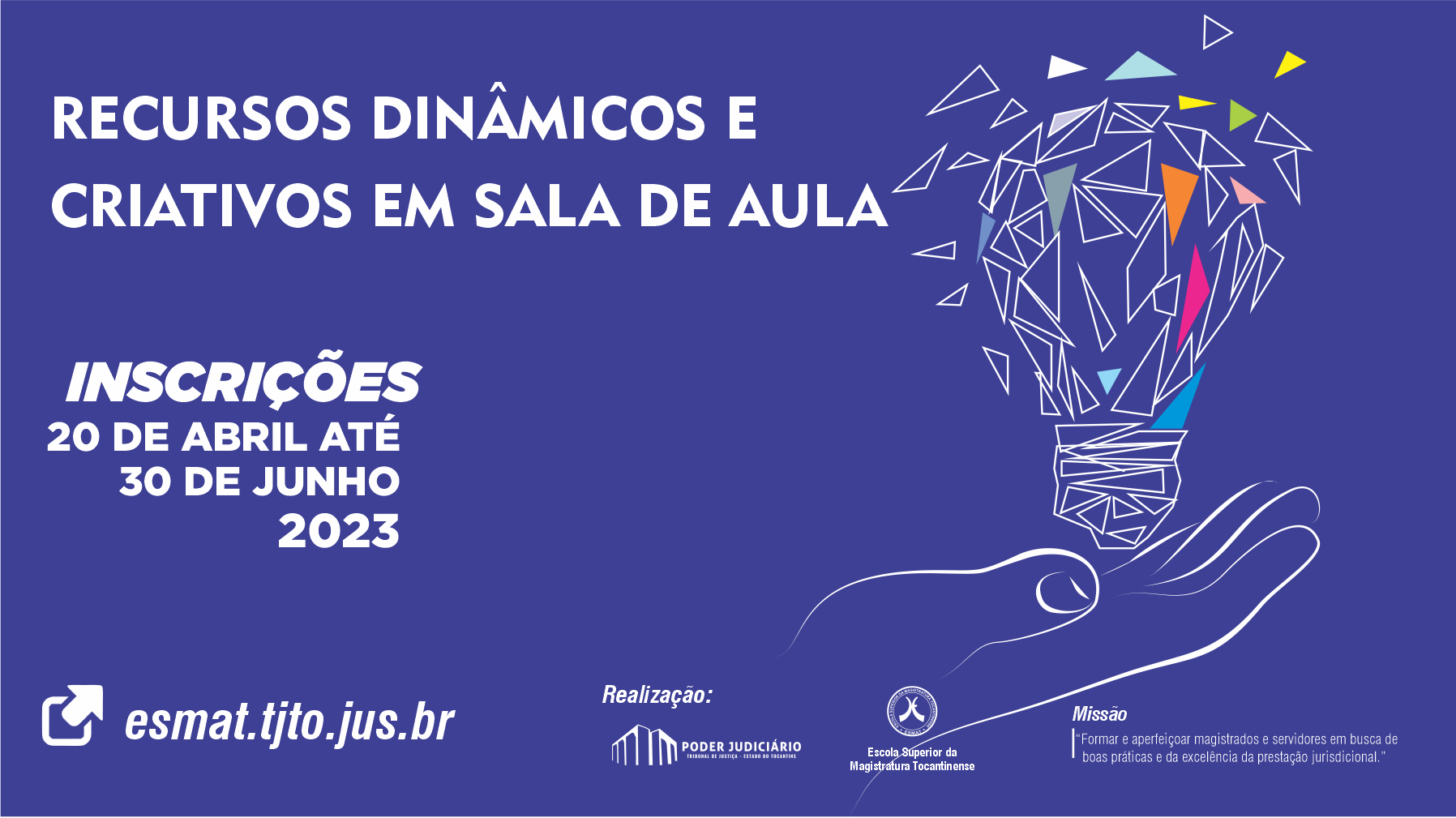 Montagem com texto sobre as inscrição e símbolo de mão com lâmpada