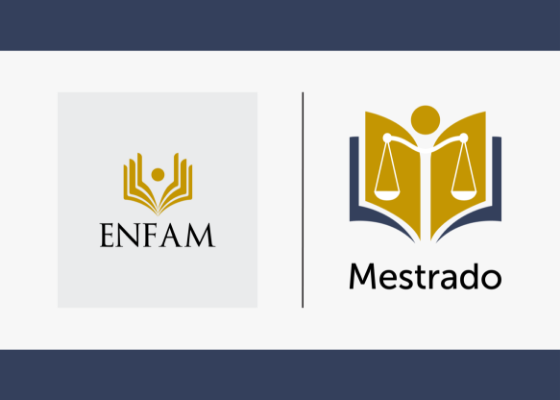 A imagem nesta página é um fotografia com a logo da Enfam e do Mestrado centralizadas.
